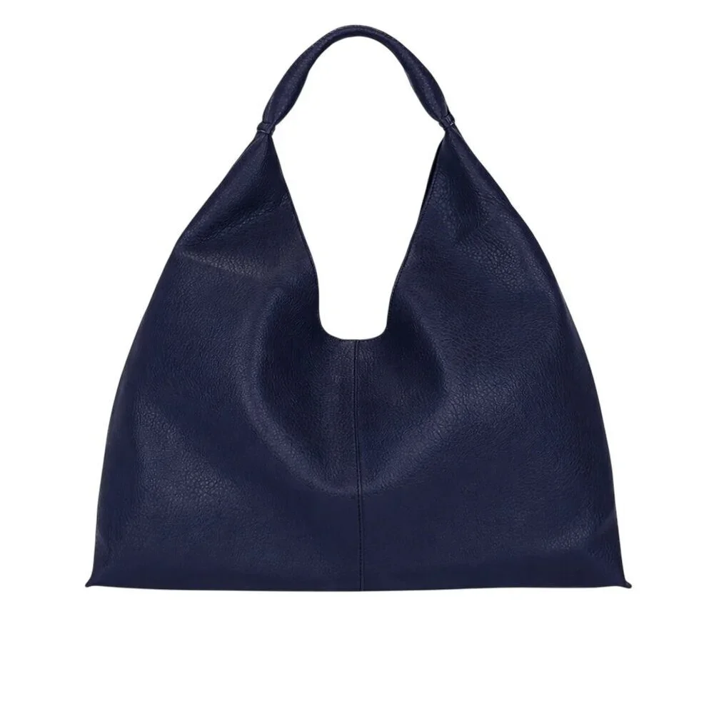 8 Other Reasons Linda Tote Deep Navy Vegan Leather w Pouch NWT